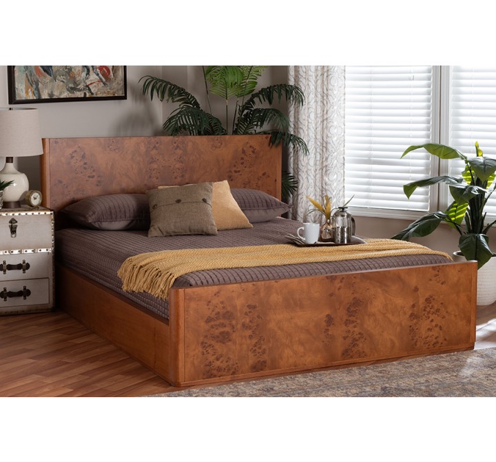 bali & pari Fuentes Real Burl Wood Bed Frame - lifestyle
