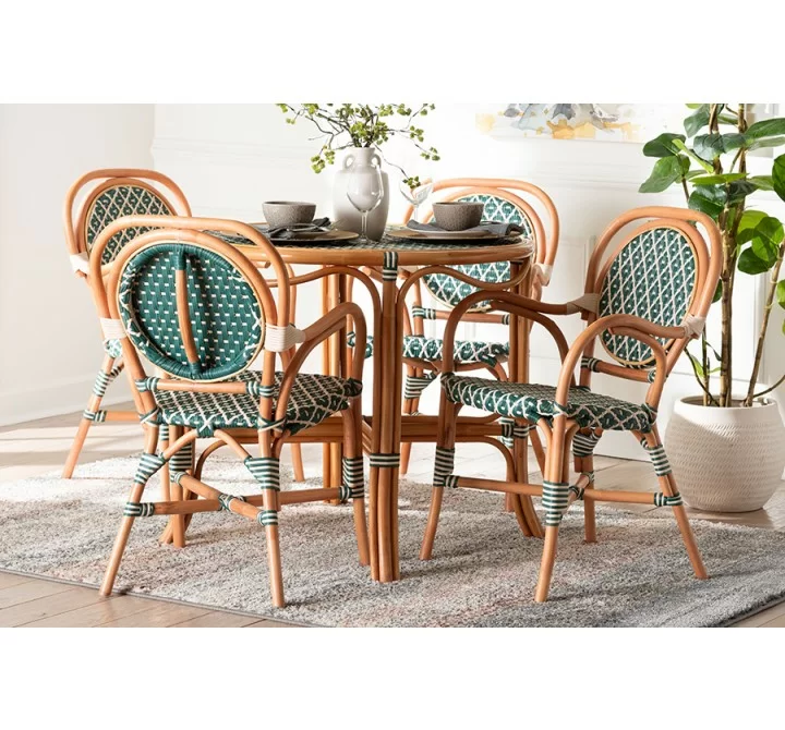 bali & pari Mattie Natural Rattan Bistro Dining Set - lifestyle