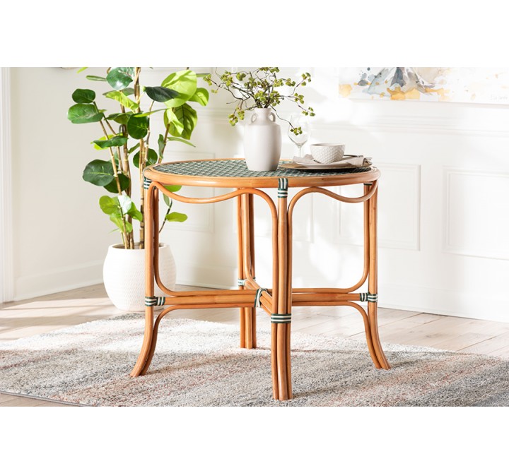 bali & pari Mattie Natural Rattan Round Bistro Dining Table - lifestyle