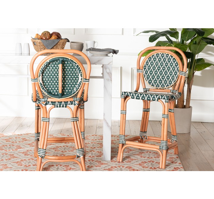 bali & pari Mattie Rattan Bistro Counter Stool - lifestyle