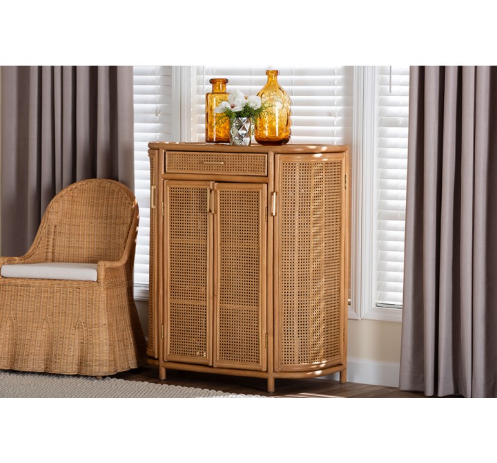 bali & pari McKenna Natural Rattan Storage Cabinet - Lifestyle