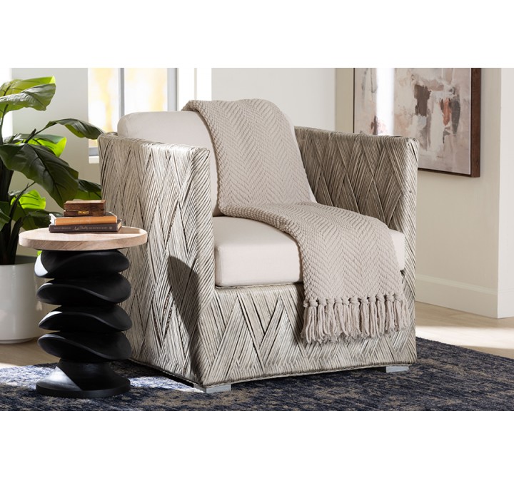 bali & pari Melbourne Natural Rattan Lounge Chair - lifestyle