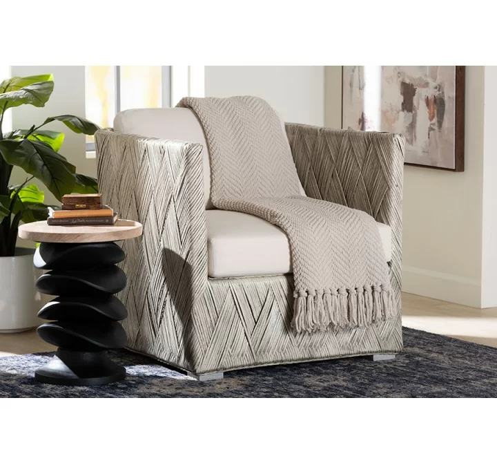 bali & pari Melbourne Natural Rattan Lounge Chair - lifestyle