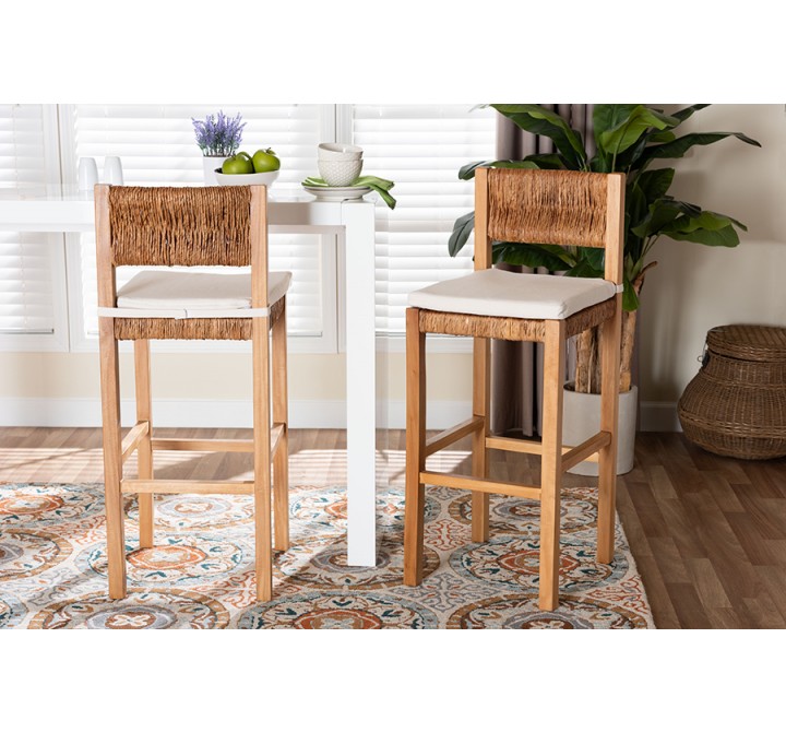 bali & pari Pava Woven Seagrass Bar Stool - lifestyle