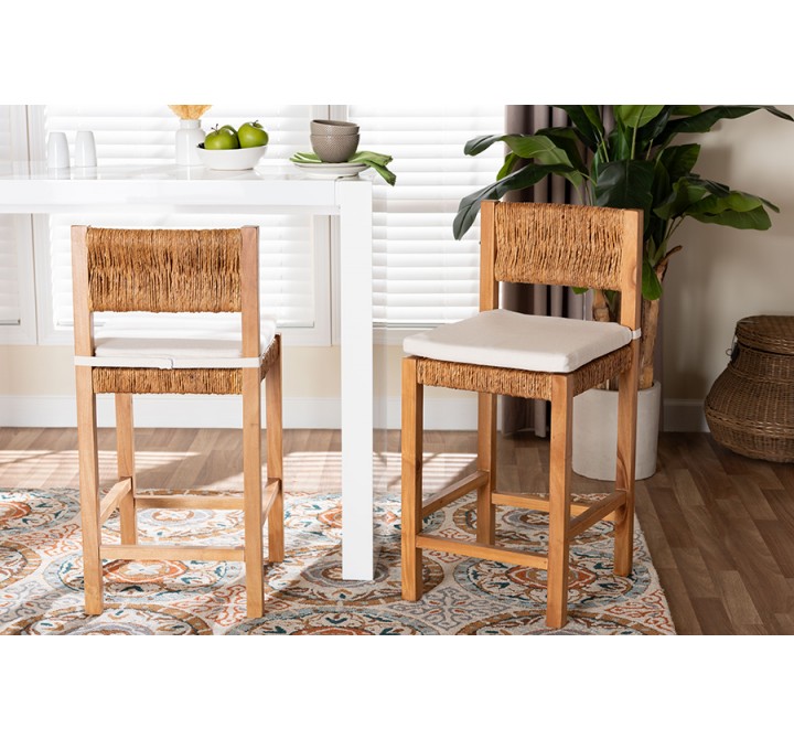 bali & pari Pava Woven Seagrass Counter Stool - lifestyle