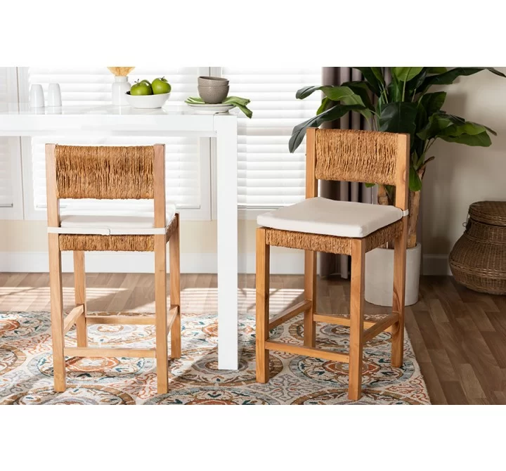 bali & pari Pava Woven Seagrass Counter Stool - lifestyle