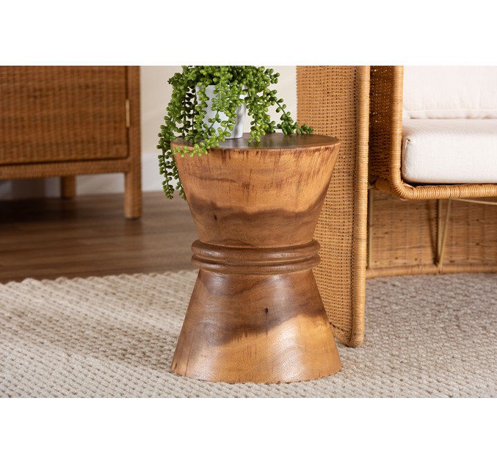 bali & pari Samira Solid Suar Wood Side Table - Lifestyle