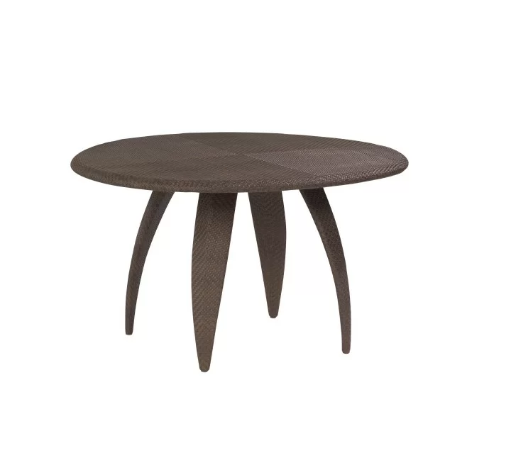 Woodard Et Cetera Bali 48" Round Woven Top Table - Angled
