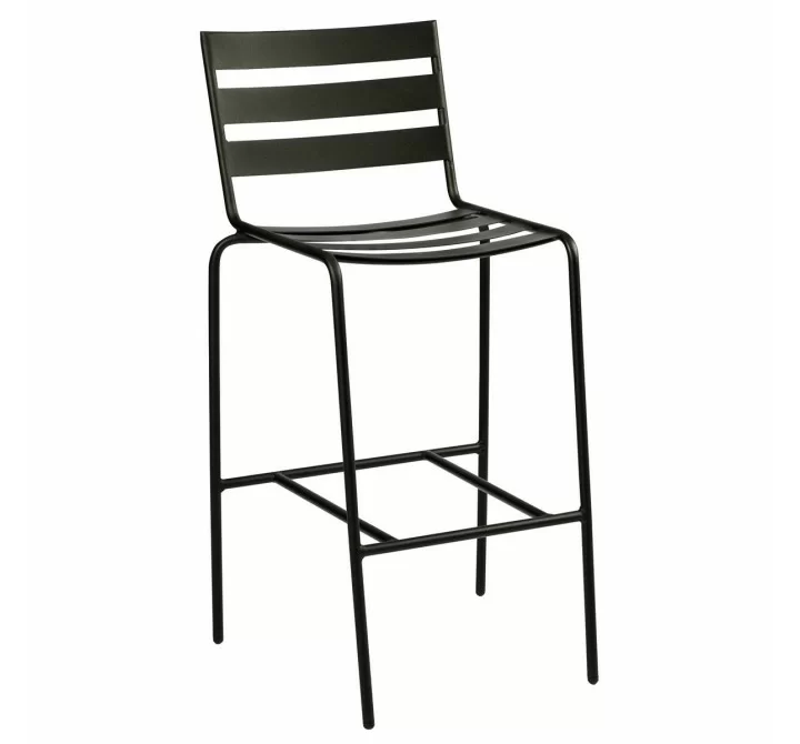 Woodard Café Series Metro Textured Black Stationary Bar Stool