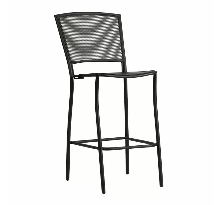 Woodard Café Series Albion Textured Black Stationary Bar Stool