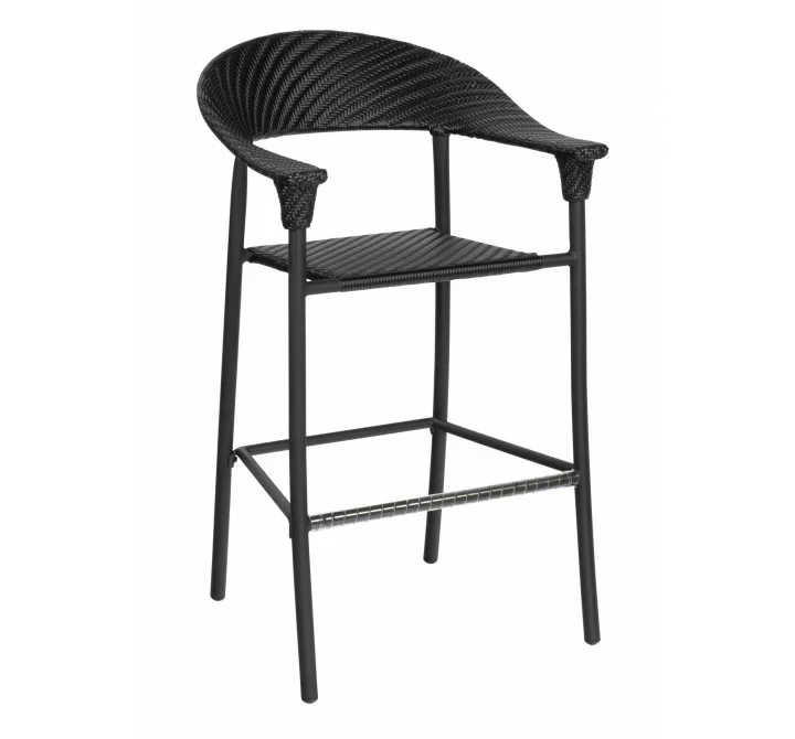 Woodard Barlow Stationary Bar Stool - Angled in Dark Roast