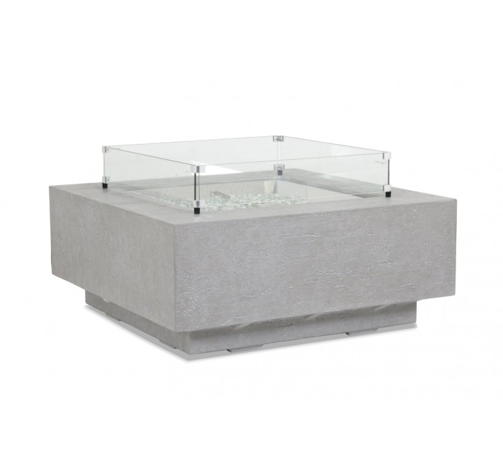 Sunset West Gravelstone Square Fire Table w/ Glass Surround