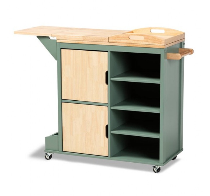 Baxton Studio Dorthy Two-Tone Kitchen Storage Cart