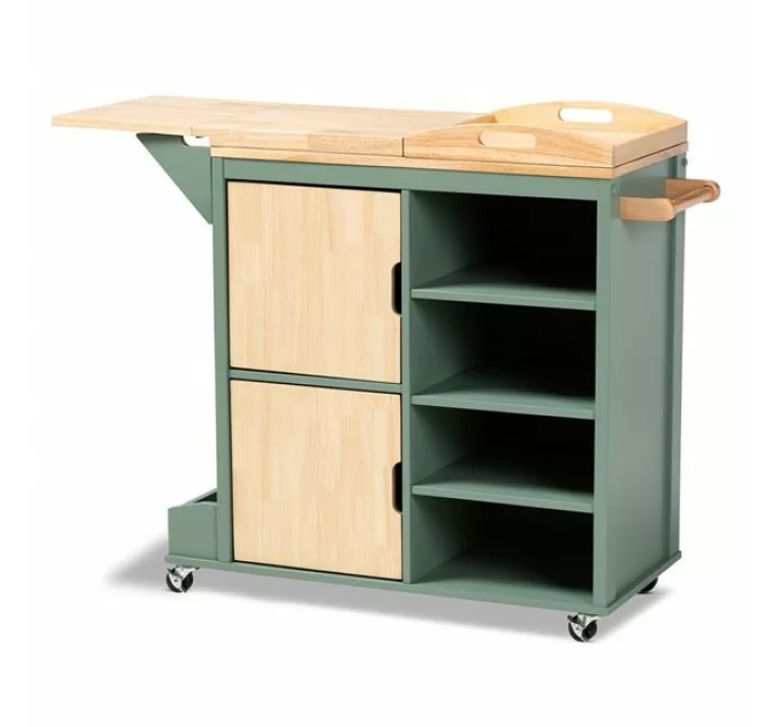 Baxton Studio Dorthy Two-Tone Kitchen Storage Cart