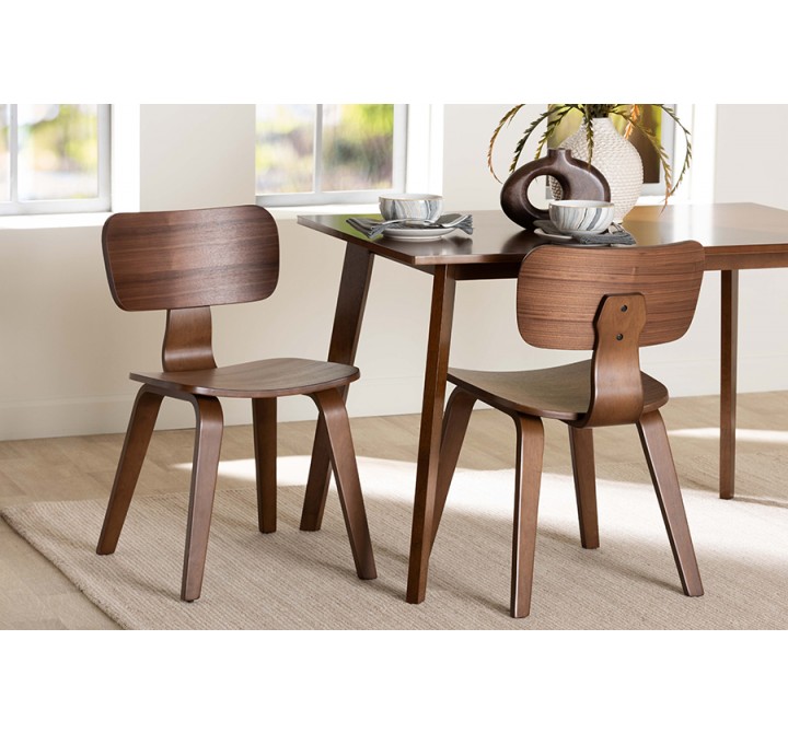 Baxton Studio Billie Wood 2-Piece Dining Chair Set - Lifestyle