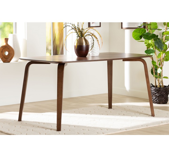 Baxton Studio Billie Wood Dining Table - lifestyle