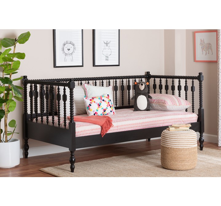 Callison Spindle Daybed in Black - lifestyle