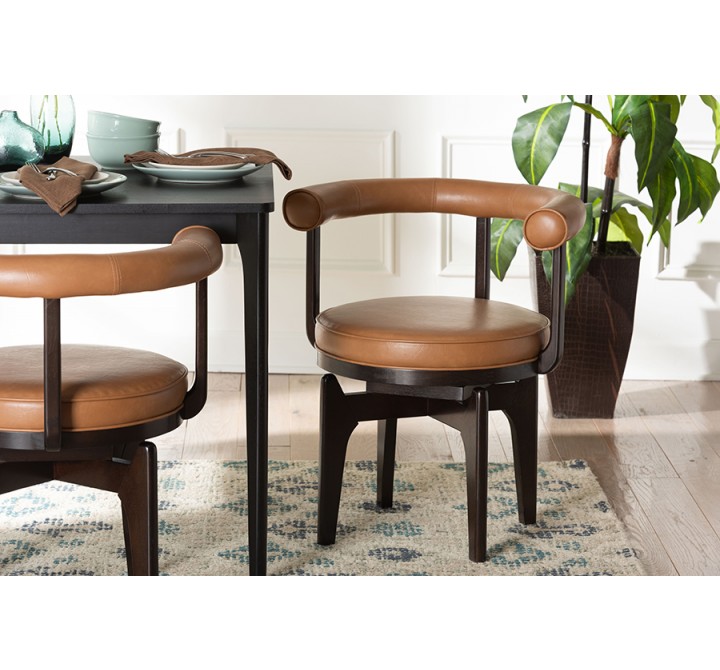 Baxton Studio Delacruz Swivel Dining Chair - Lifestyle
