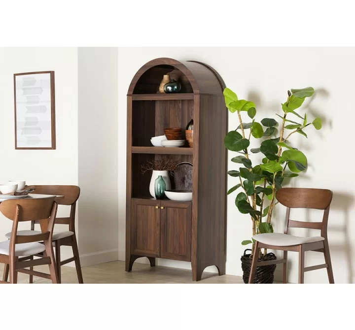 Baxton Studio Hayes Wood Cabinet with Arch Top - Lifestyle