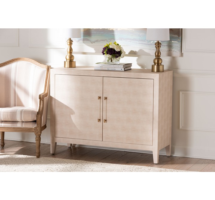 Baxton Studio Nira Faux Shagreen Storage Cabinet - Lifestyle