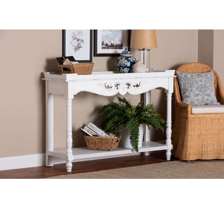 Baxton Studio Rafferty Distressed Console Table - Lifestyle