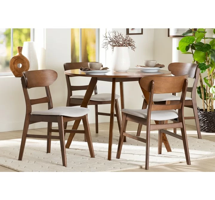 Baxton Studio Reva Wood 5-Piece Dining Set - lifestyle