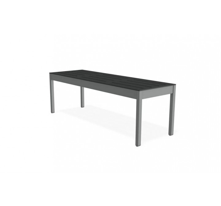 Telescope Casual Bazza 54" Flat Bench with Rustic Polymer Seat and Aluminum Frame - Angled