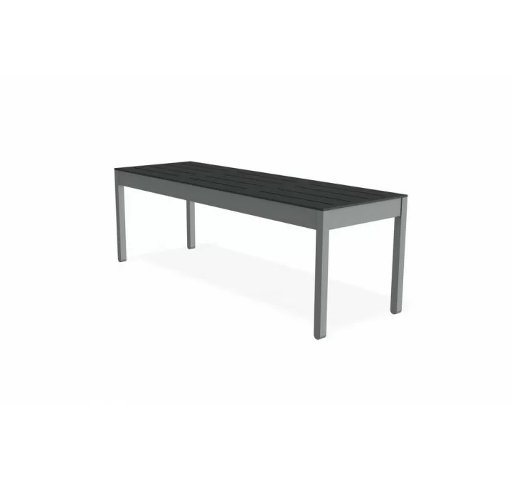 Telescope Casual Bazza 54" Flat Bench with Rustic Polymer Seat and Aluminum Frame - Angled