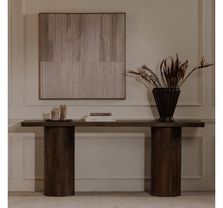 Moe’s Home Collection Hadley Console Table in Warm Brown - Lifestyle