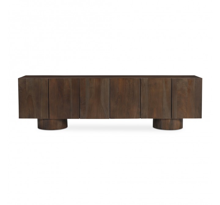 Moe’s Home Collection Hadley Media Unit in Warm Brown - Front