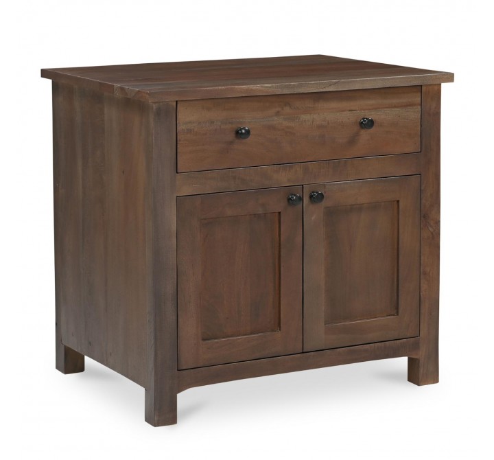 Moe’s Home Collection Gene Charging Nightstand in Dark Brown - Angled View
