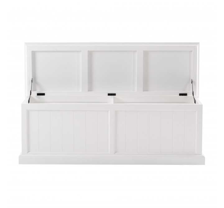 Nova Solo Halifax Storage Chest - White - Front Opened Angle