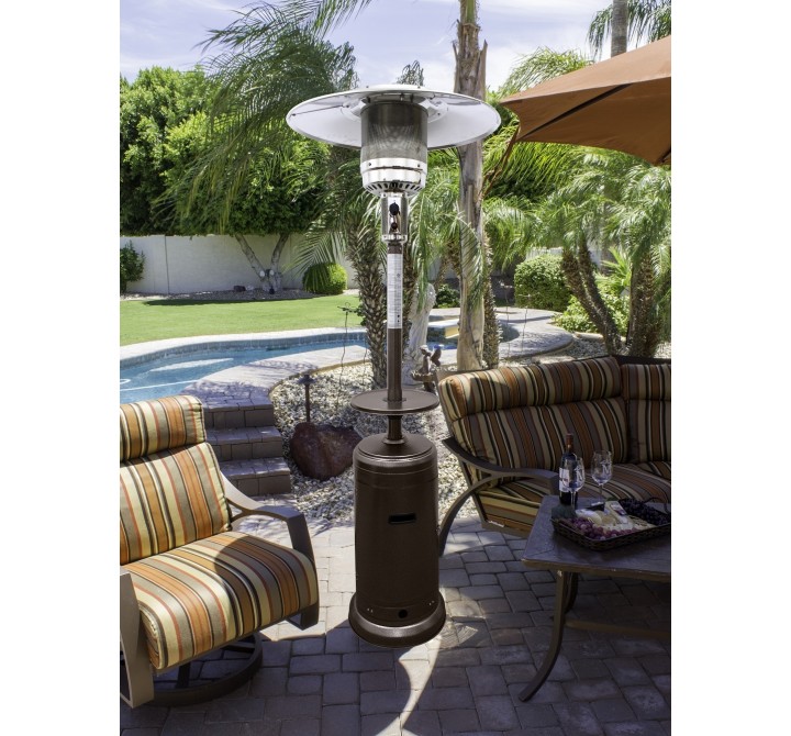 AZ Patio Heaters Outdoor Patio Heater in Hammered Bronze - Lifestyle