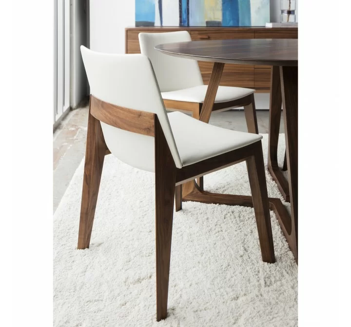 Moe's Home Collection Deco Dining Chair in White PVC - Set of Two -  Lifestyle