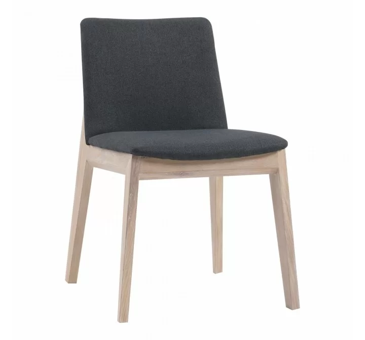 Moe's Home Collection Deco Oak Dining Chair Grey - Set Of Two - Angled View
