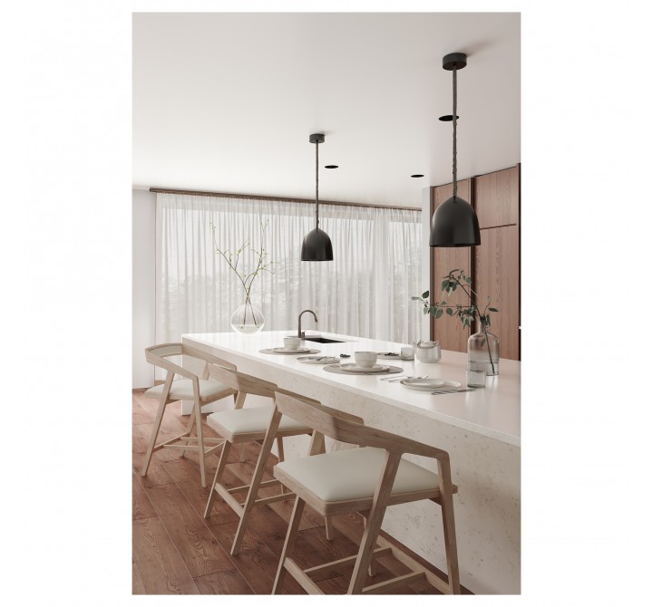 Moe's Home Collection Padma Oak Counter Stool - Light Grey - Lifestyle