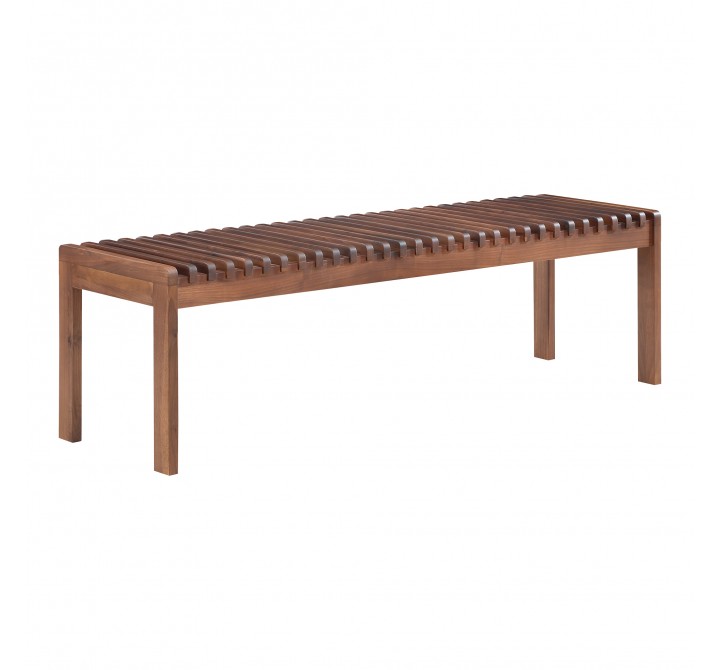 Moe's Home Collection Rohe Bench, Walnut Brown - Front Side Angle