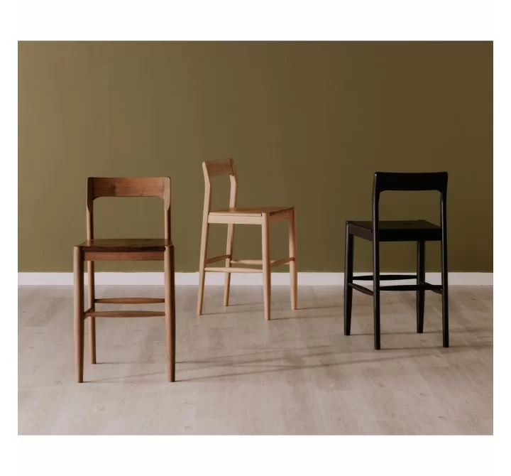 Moe's Home Collection Owing Barstool in Oak / Walnut / Black - Lifestyle