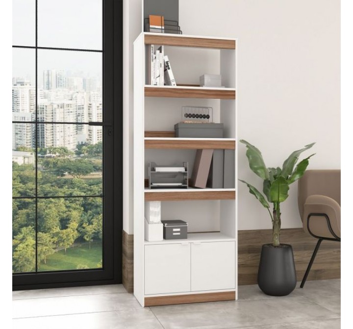 Manhattan Comfort Mid-Century Modern Ratzer Bookcase