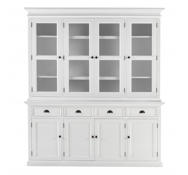 Nova Solo Halifax Buffet, Hutch Unit with 4 Glass Doors - Front Angle