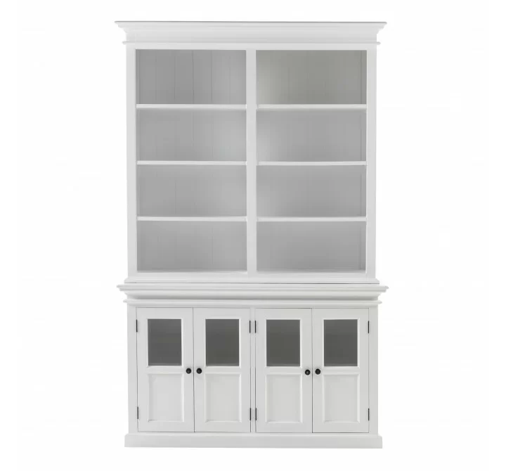 Nova Solo Halifax, Hutch Unit with 4 Glass Doors - Front Angle