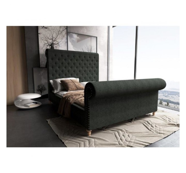 Manhattan Comfort Empire Charcoal Bed Grey