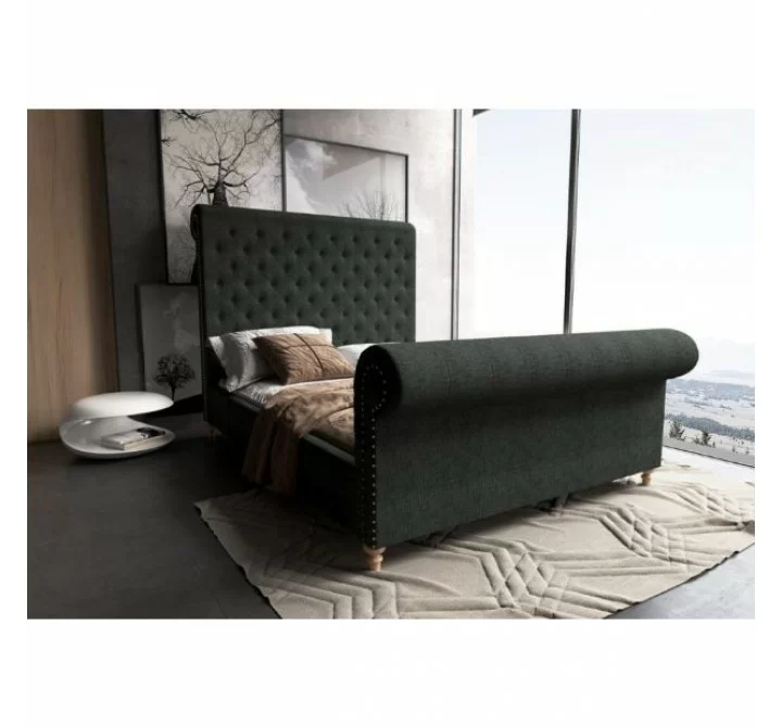 Manhattan Comfort Empire Charcoal Bed Grey