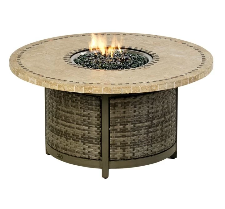 Patio Resort Lifestyle Bermuda Platinum 48" Round Fire Table With Burner 