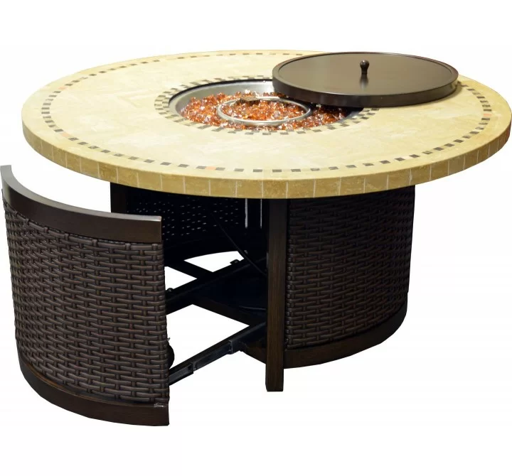 Patio Resort Lifestyle Bermuda 48" Round Fire Table With Burner
