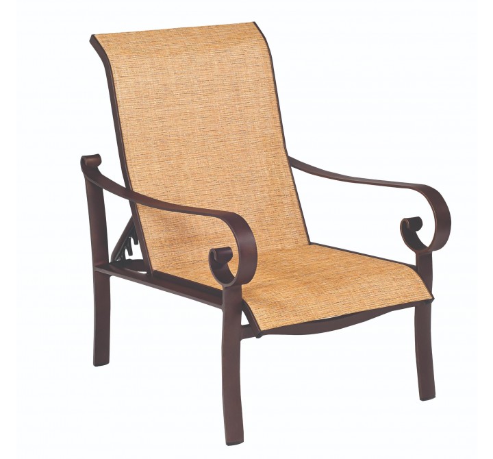 Woodard Belden Sling Adjustable Lounge Chair - Angled