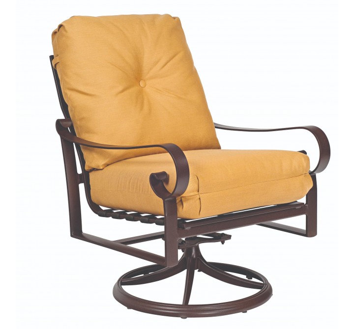 Woodard Belden Cushion Swivel Rocking Lounge Chair - Angled