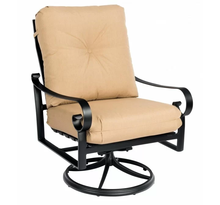 Woodard Belden Big Man's Swivel Rocking Lounge Chair - Angled