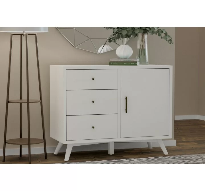 Alpine Furniture Flynn Accent Cabinet, White - Lifestyle