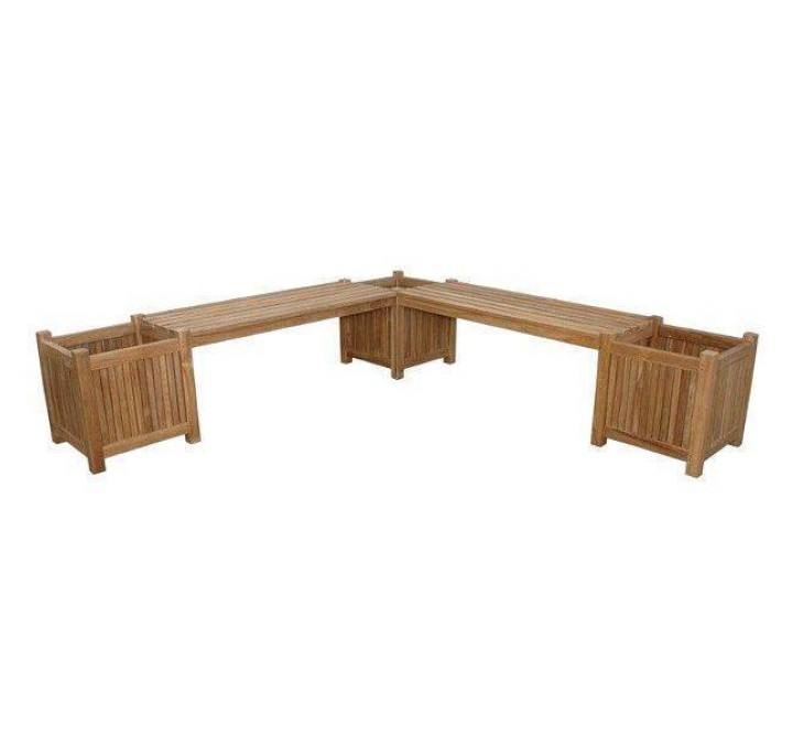 Anderson Teak Planter Bench With 3 Planter Box